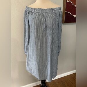 Striped off the shoulder Wrapper women’s Dress size large